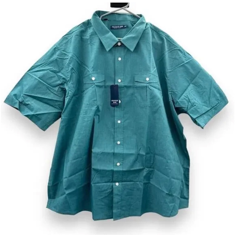 Atlas for Men SS Pilot Short Sleeve Button Down Shirt in Teal Sz 3XL‎ NEW